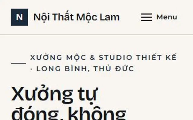 Ảnh chụp mẫu web Nội Thất Mộc Lam trên điện thoại